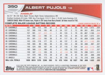 2013 Topps - Red #350 Albert Pujols Back