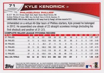 2013 Topps - Red #71 Kyle Kendrick Back