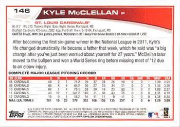 2013 Topps - Blue #146 Kyle McClellan Back
