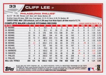 2013 Topps - Blue #33 Cliff Lee Back