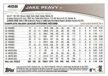 2013 Topps - Blue #458 Jake Peavy Back