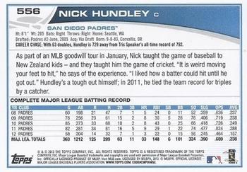2013 Topps - Blue #556 Nick Hundley Back