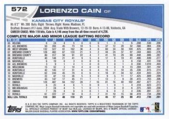2013 Topps - Blue #572 Lorenzo Cain Back