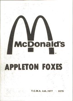 1977 TCMA Appleton Foxes #0276 Carlos Rios Back