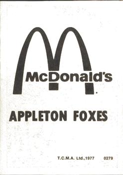 1977 TCMA Appleton Foxes #0279 Paul Soth Back
