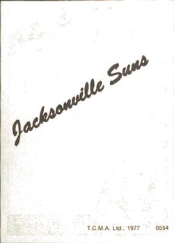 1977 TCMA Jacksonville Suns #0554 Rich Gale Back