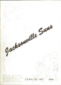 1977 TCMA Jacksonville Suns #0544 Gary Williams Back