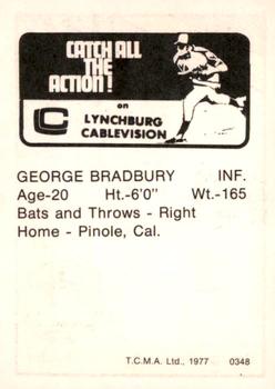 1977 TCMA Lynchburg Mets #0348 George Bradbury Back