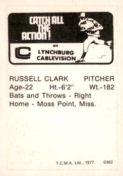 1977 TCMA Lynchburg Mets #0362 Russell Clark Back