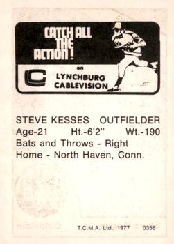 1977 TCMA Lynchburg Mets #0356 Steve Kesses Back