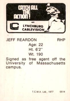 1977 TCMA Lynchburg Mets #0514 Jeff Reardon Back
