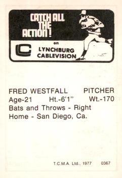 1977 TCMA Lynchburg Mets #0367 Fred Westfall Back