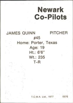 1977 TCMA Newark Co-Pilots #0576 James Quinn Back