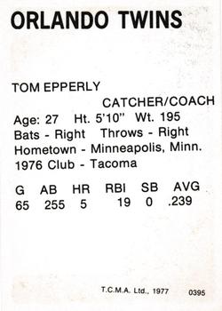 1977 TCMA Orlando Twins #0395 Tom Epperly Back
