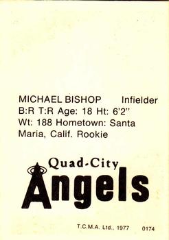 1977 TCMA Quad City Angels #0174 Mike Bishop Back
