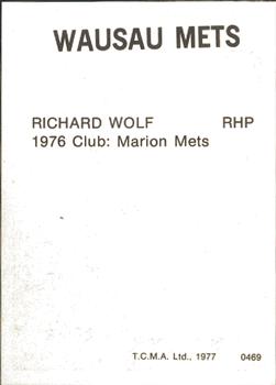 1977 TCMA Wausau Mets #0469 Rick Wolf Back