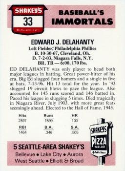 1976 Shakey's Pizza #33 Ed Delahanty Back