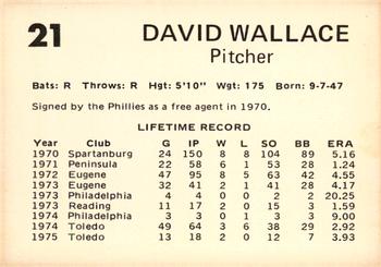 1976 Oklahoma City 89ers #21 David Wallace Back