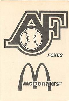 1976 TCMA Appleton Foxes #NNO Ed Yesenchak Back
