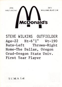 1976 TCMA Cedar Rapids Giants #NNO Steve Wilkins Back
