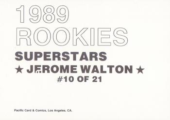 1989 Pacific Cards & Comics Rookies Superstars (unlicensed) #10 Jerome Walton Back
