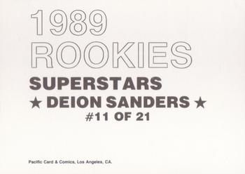 1989 Pacific Cards & Comics Rookies Superstars (unlicensed) #11 Deion Sanders Back