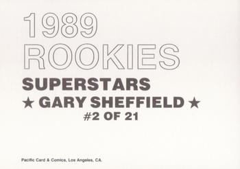 1989 Pacific Cards & Comics Rookies Superstars (unlicensed) #2 Gary Sheffield Back