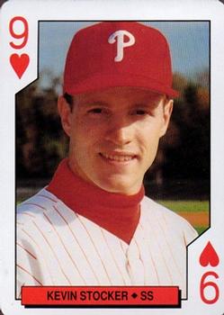 1994 Bicycle Philadelphia Phillies Playing Cards #9♥ Kevin Stocker Front