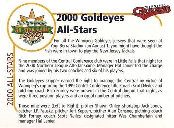 2000 Winnipeg Goldeyes #NNO Team All-Stars Back