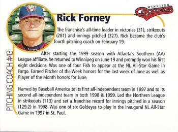 2000 Winnipeg Goldeyes #NNO Rick Forney Back