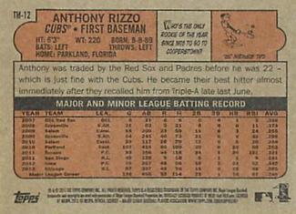 2013 Topps - 1972 Topps Minis #TM-12 Anthony Rizzo Back
