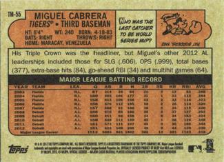 2013 Topps - 1972 Topps Minis #TM-55 Miguel Cabrera Back