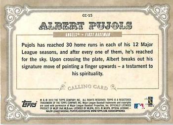 2013 Topps - Calling Cards #CC-15 Albert Pujols Back