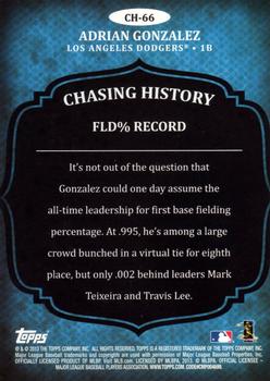 2013 Topps - Chasing History #CH-66 Adrian Gonzalez Back