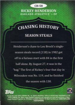 2013 Topps - Chasing History #CH-58 Rickey Henderson Back