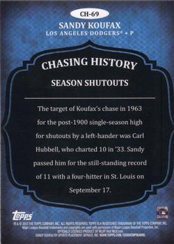 2013 Topps - Chasing History #CH-69 Sandy Koufax Back