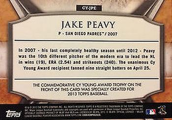 2013 Topps - Cy Young Award Winners Trophy #CY-JPE Jake Peavy Back