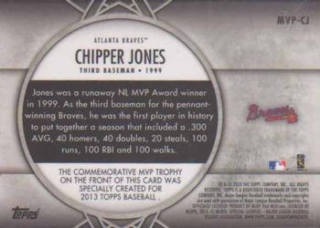 2013 Topps - MVP Award Winners Trophy #MVP-CJ Chipper Jones Back