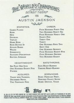 2013 Topps Allen & Ginter #155 Austin Jackson Back