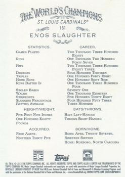 2013 Topps Allen & Ginter #161 Enos Slaughter Back