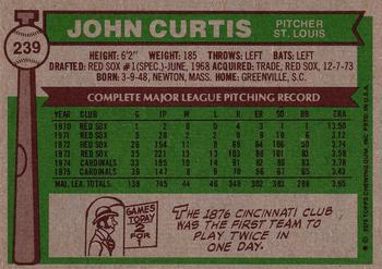 1976 Topps #239 John Curtis Back