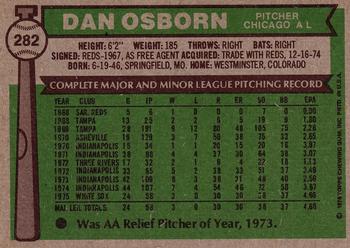 1976 Topps #282 Dan Osborn Back