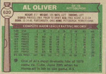 1976 Topps #620 Al Oliver Back