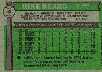1976 Topps #53 Mike Beard Back
