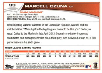 2013 Topps Chrome #33 Marcell Ozuna Back