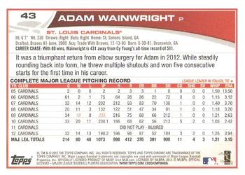 2013 Topps Chrome #43 Adam Wainwright Back