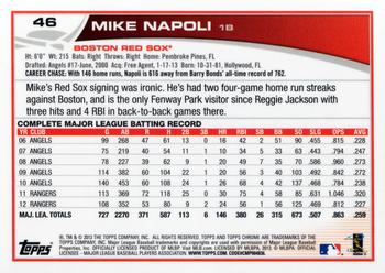 2013 Topps Chrome #46 Mike Napoli Back