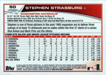 2013 Topps Chrome #50 Stephen Strasburg Back