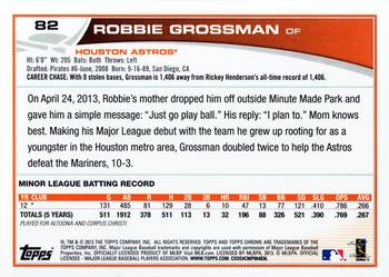 2013 Topps Chrome #82 Robbie Grossman Back