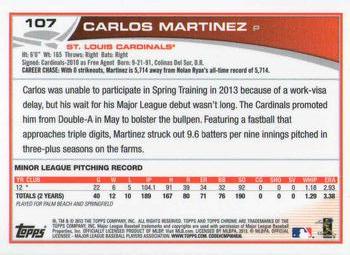2013 Topps Chrome #107 Carlos Martinez Back